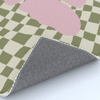 Minimal checkered flower  Rug Gallery Image 4