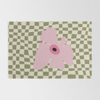 Minimal checkered flower  Rug Gallery Image 2