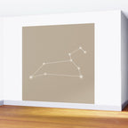 Leo Zodiac Star Constellation Line Art Beige Wall Mural Gallery Image 2