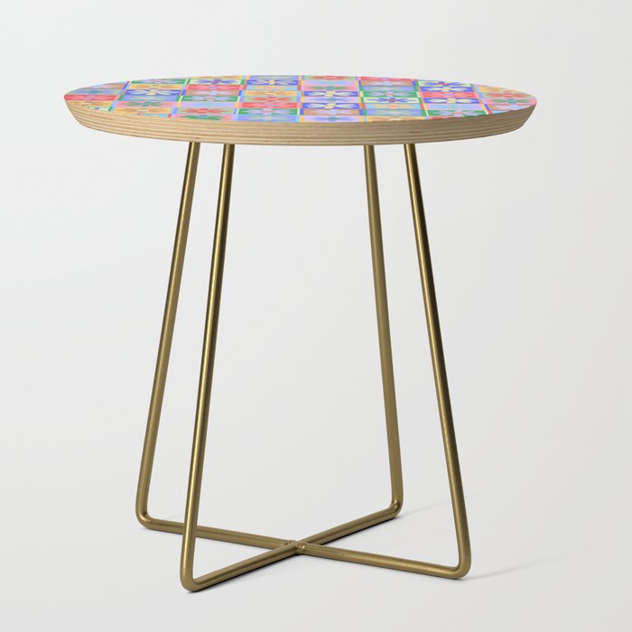 Checkered Flower Pattern  Side Table Gallery Image 1
