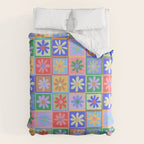 Checkered Flower Pattern  Comforter Gallery Image 6