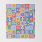 Checkered Flower Pattern  Throw Blanket Gallery Image 2