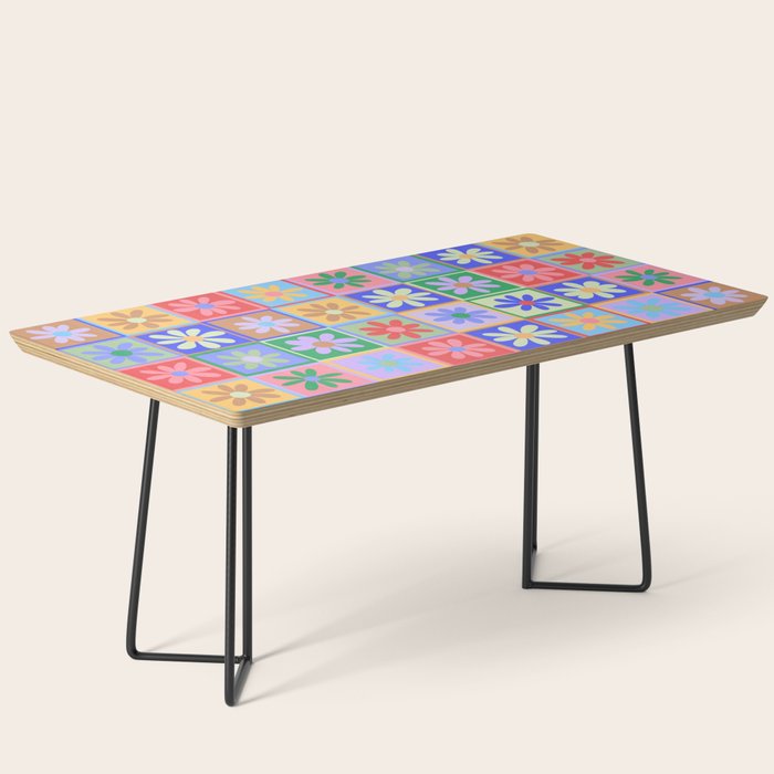 Checkered Flower Pattern  Coffee Table Gallery Image 1