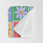 Checkered Flower Pattern  Throw Blanket Gallery Image 3