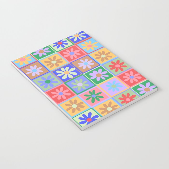 Checkered Flower Pattern  Notebook Gallery Image 3