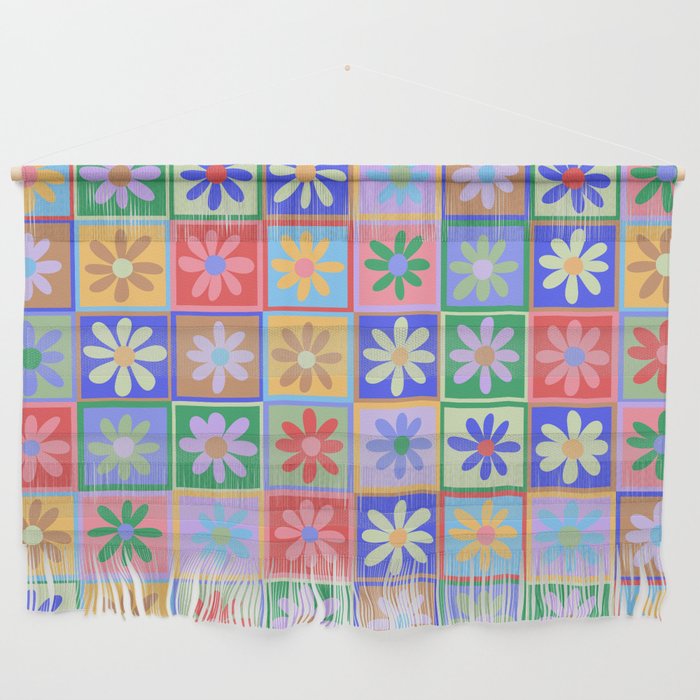 Checkered Flower Pattern  Wall Hanging Gallery Image 1