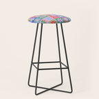 Checkered Flower Pattern  Stool Gallery Image 1
