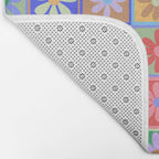 Checkered Flower Pattern  Bath Mat Gallery Image 2