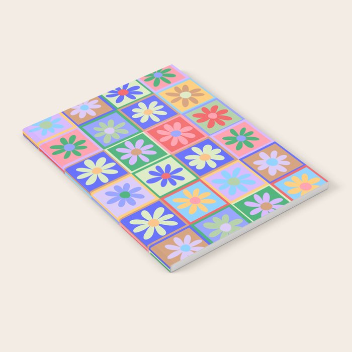 Checkered Flower Pattern  Notebook Gallery Image 1