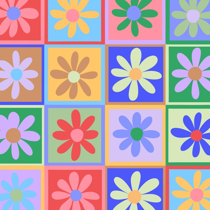 Checkered Flower Pattern  Coffee Mug Gallery Image 2