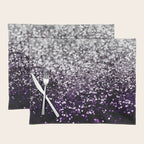 Dark Night Purple Black Silver Glitter #1 (Faux Glitter) #shiny #decor #art #society6 Placemat Gallery Image 1