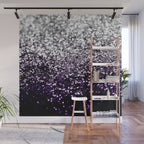 Dark Night Purple Black Silver Glitter #1 (Faux Glitter) #shiny #decor #art #society6 Wall Mural Gallery Image 1