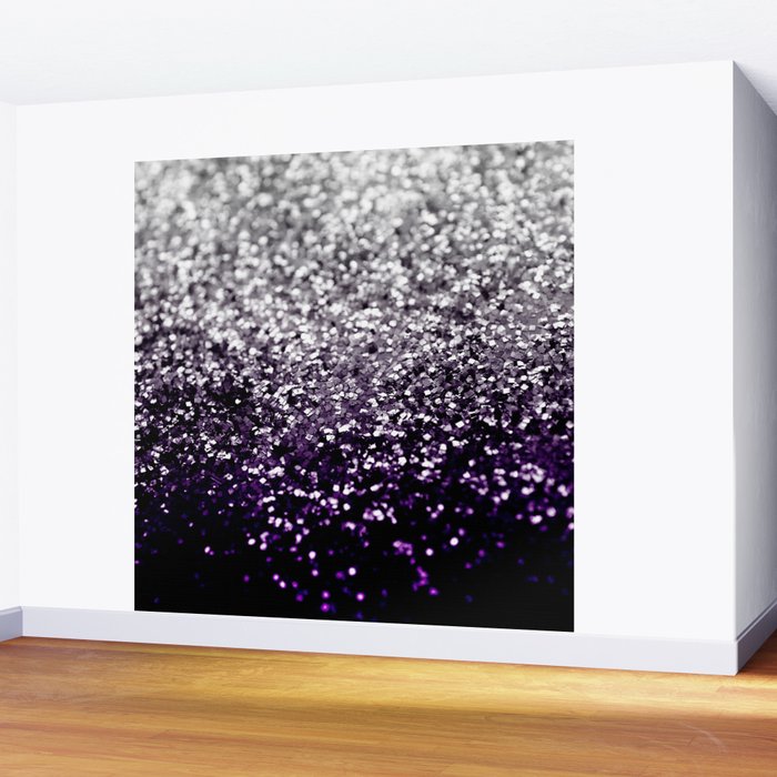 Dark Night Purple Black Silver Glitter #1 (Faux Glitter) #shiny #decor #art #society6 Wall Mural Gallery Image 2