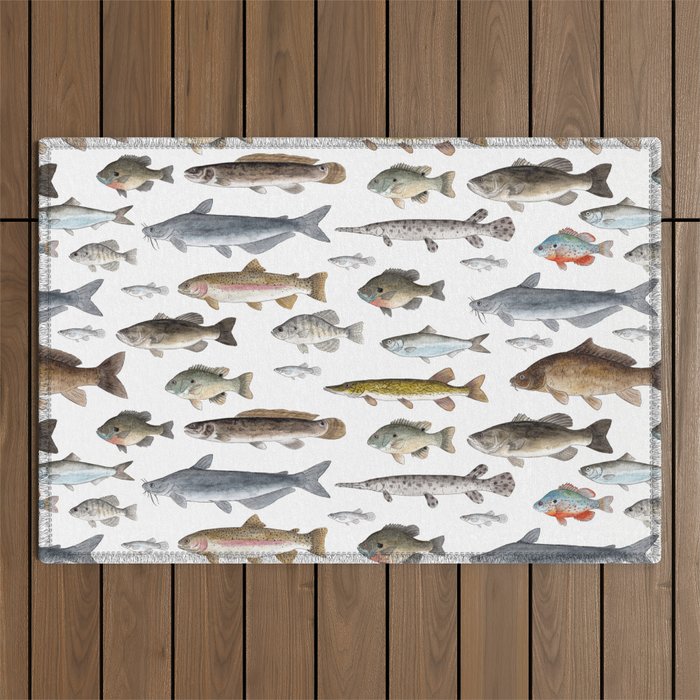 A Few Freshwater Fish Outdoor Rug Gallery Image 1