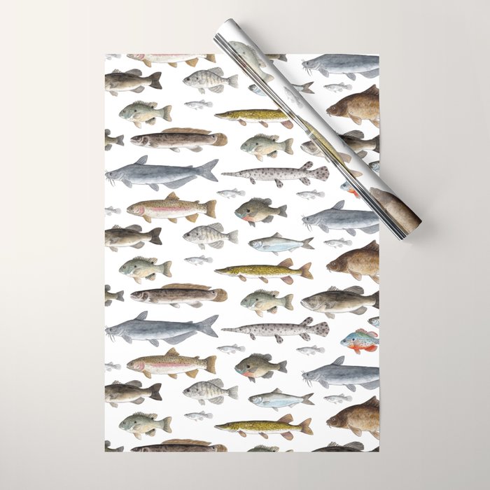 A Few Freshwater Fish Wrapping Paper Gallery Image 1