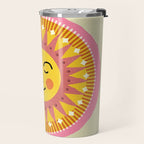 Smiling Sleeping Sun Face Travel Mug Gallery Image 2