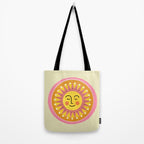 Smiling Sleeping Sun Face Tote Bag Gallery Image 2