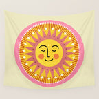 Smiling Sleeping Sun Face Wall Tapestry Gallery Image 4