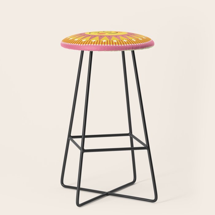 Smiling Sleeping Sun Face Stool Gallery Image 1