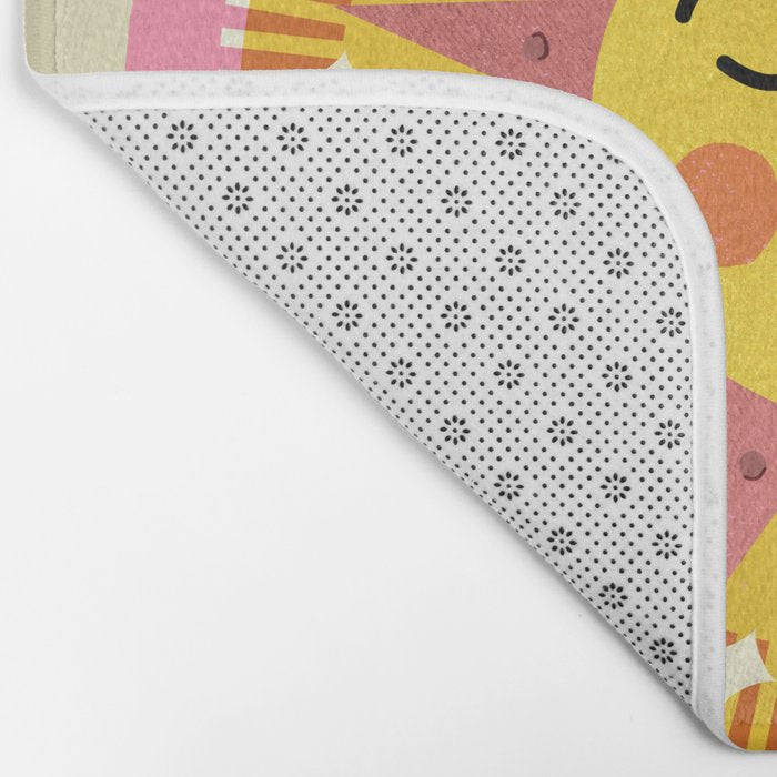 Smiling Sleeping Sun Face Bath Mat Gallery Image 2
