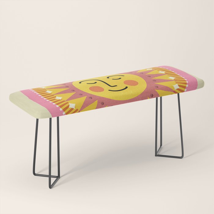 Smiling Sleeping Sun Face Bench Gallery Image 1