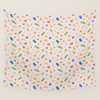 Fun colorful abstract organic shape art pattern Wall Tapestry Gallery Image 4