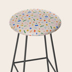 Fun colorful abstract organic shape art pattern Stool Gallery Image 2