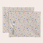Fun colorful abstract organic shape art pattern Placemat Gallery Image 1