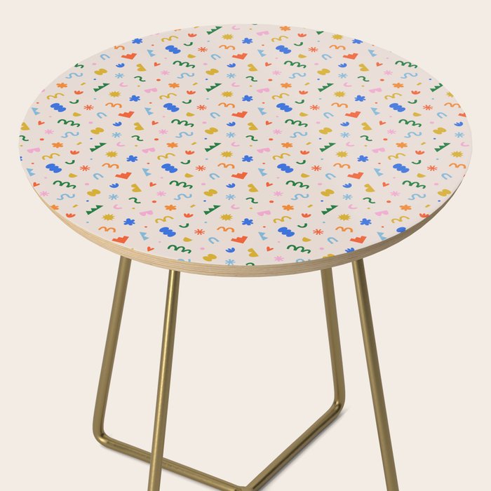 Fun colorful abstract organic shape art pattern Side Table Gallery Image 2