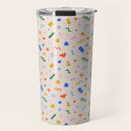 Fun colorful abstract organic shape art pattern Travel Mug Gallery Image 1
