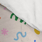 Fun colorful abstract organic shape art pattern Comforter Gallery Image 4