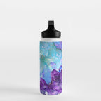 PURPLE AMETHYST CRYSTALS & BLUE-GREEN AQUAMARINE Water Bottle Gallery Image 3