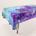 PURPLE AMETHYST CRYSTALS & BLUE-GREEN AQUAMARINE Tablecloth Gallery Image 1