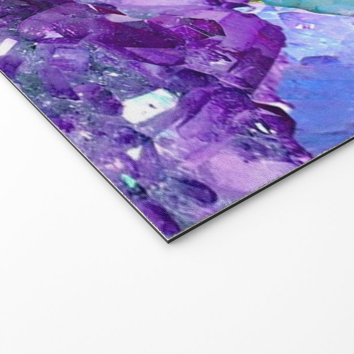 PURPLE AMETHYST CRYSTALS & BLUE-GREEN AQUAMARINE Welcome Mat Gallery Image 2