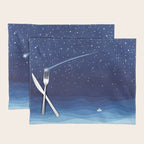 Falling star, shooting star, sailboat ocean waves blue sea Placemat Gallery Image 1