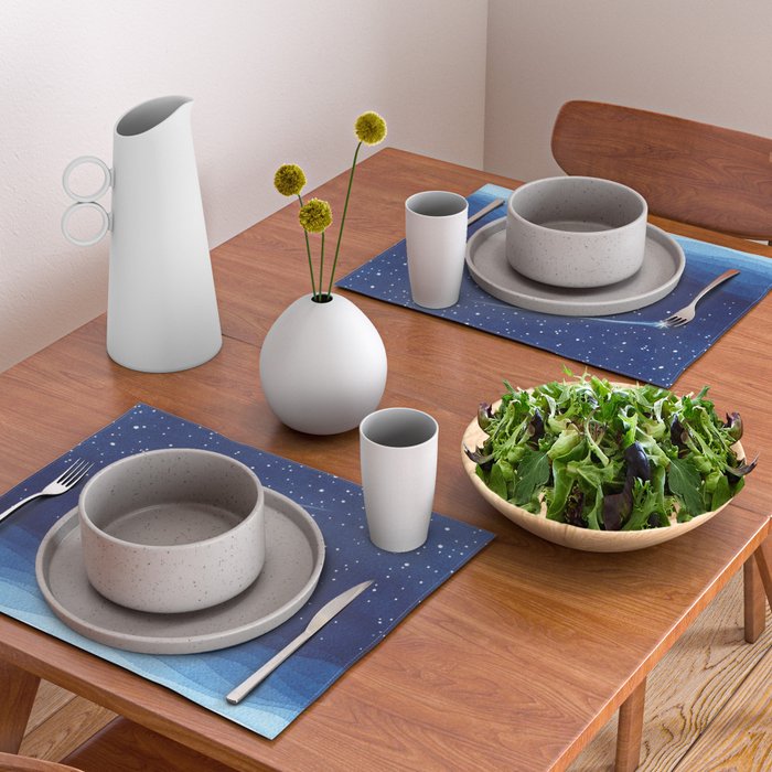 Falling star, shooting star, sailboat ocean waves blue sea Placemat Gallery Image 2