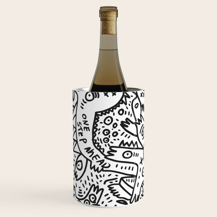 One Step Ahead Black and White Graffiti Street Art Wine Chiller Gallery Image 2
