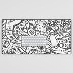One Step Ahead Black and White Graffiti Street Art Desk Mat Gallery Image 1