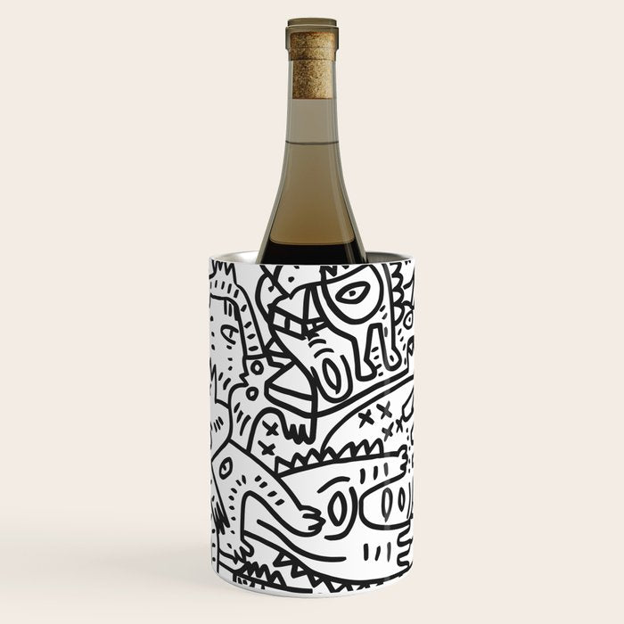 One Step Ahead Black and White Graffiti Street Art Wine Chiller Gallery Image 3