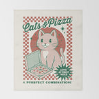 Cats and Pizza Throw Blanket Gallery Image 2