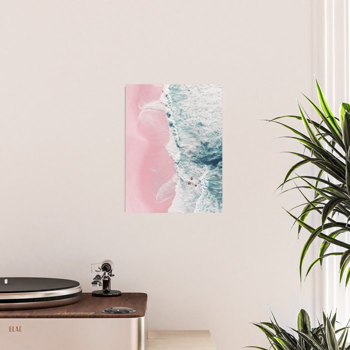 Aerial Ocean Print - Beach - Pink Sand - Wave - Original Sea of Love - Travel Photography  Poster Gallery Image 2