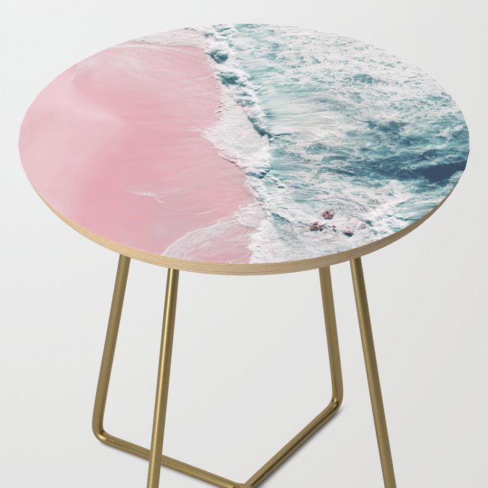 Aerial Ocean Print - Beach - Pink Sand - Wave - Original Sea of Love - Travel Photography  Side Table Gallery Image 2