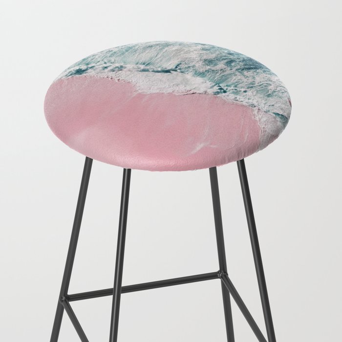 Aerial Ocean Print - Beach - Pink Sand - Wave - Original Sea of Love - Travel Photography  Stool Gallery Image 2