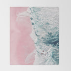 Aerial Ocean Print - Beach - Pink Sand - Wave - Original Sea of Love - Travel Photography  Throw Blanket Gallery Image 2