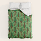 Abstract Fir Trees and Pine Cones Comforter Gallery Image 6