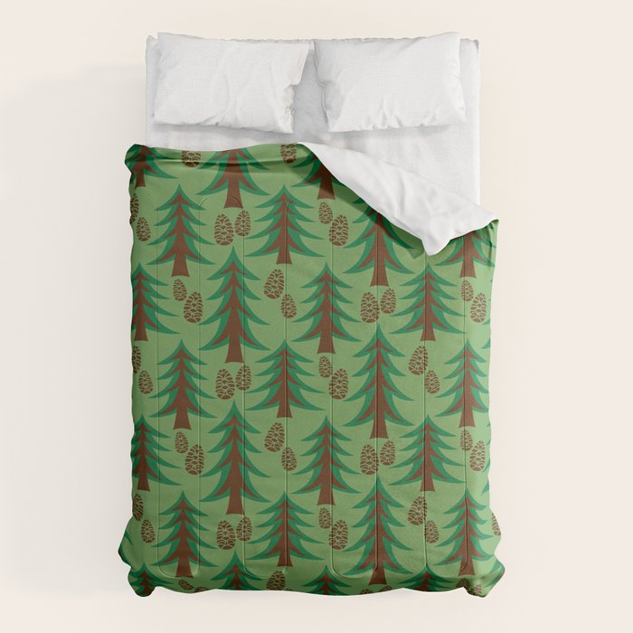 Abstract Fir Trees and Pine Cones Comforter Gallery Image 6