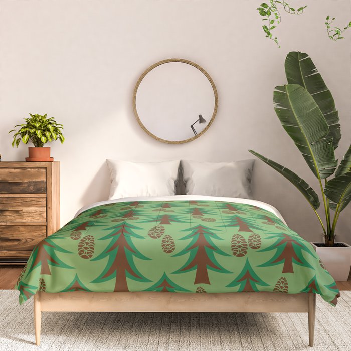 Abstract Fir Trees and Pine Cones Comforter Gallery Image 3