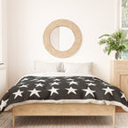 Star Pattern White On Black Duvet Cover Gallery Image 3