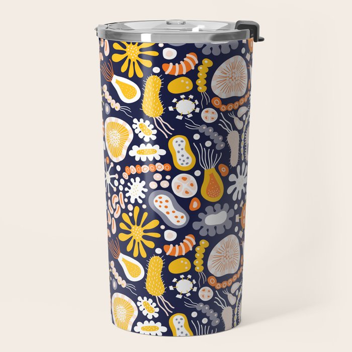 Microscopic Abstract Shapes Travel Mug Gallery Image 2
