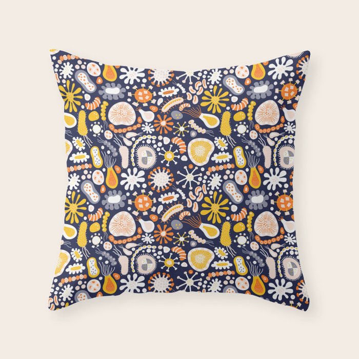 Microscopic Abstract Shapes Throw Pillow Gallery Image 6